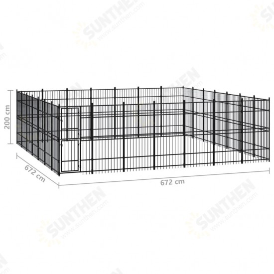 Outdoor Dog Kennel Steel 486.1 ft²