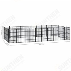 Outdoor Dog Kennel Steel 496 ft² Outdoor Dog Kennel Steel 496 ft²