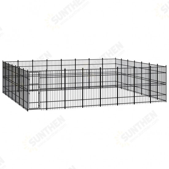 Outdoor Dog Kennel Steel 555.5 ft²