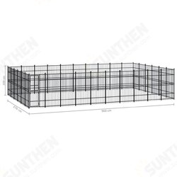 Outdoor Dog Kennel Steel 595.2 ft² Outdoor Dog Kennel Steel 595.2 ft²