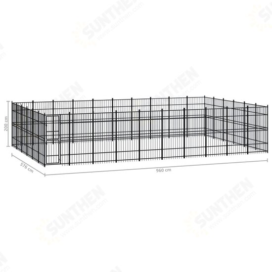 Outdoor Dog Kennel Steel 595.2 ft²