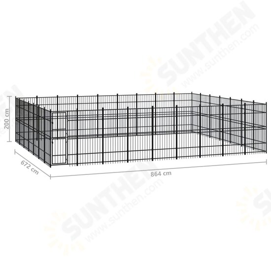 Outdoor Dog Kennel Steel 625 ft²