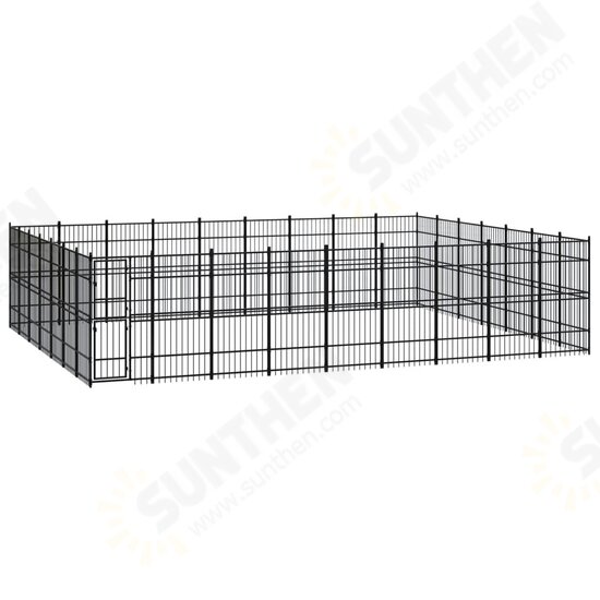 Outdoor Dog Kennel Steel 625 ft²