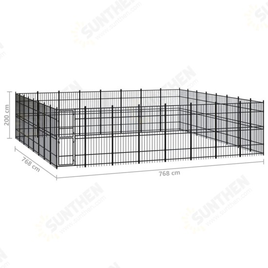 Outdoor Dog Kennel Steel 634.9 ft² Outdoor Dog Kennel Steel 634.9 ft²