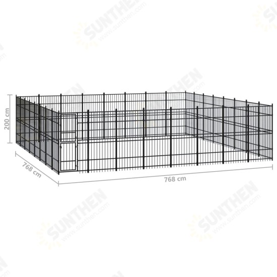 Outdoor Dog Kennel Steel 634.9 ft²