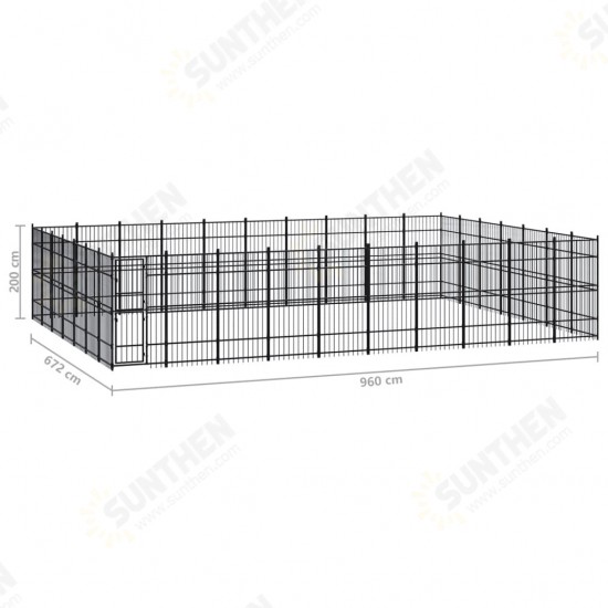 Outdoor Dog Kennel Steel 694.4 ft²