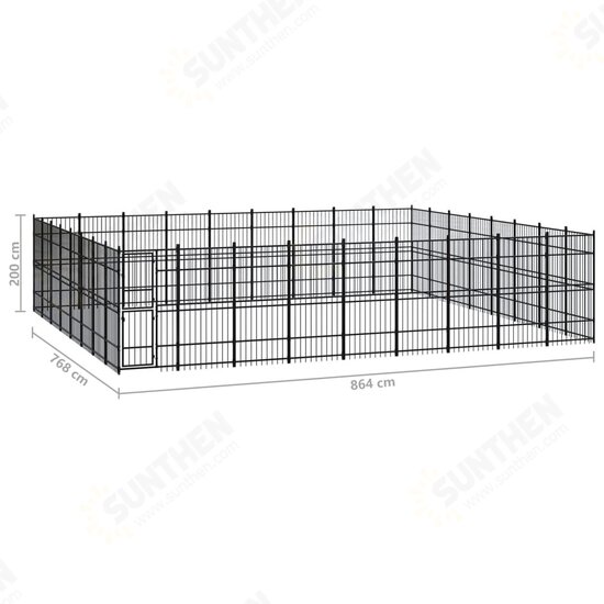 Outdoor Dog Kennel Steel 714.3 ft²