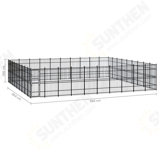 Outdoor Dog Kennel Steel 892.8 ft²