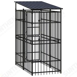 Outdoor Dog Kennel with Roof Steel 19.8 ft² Outdoor Dog Kennel with Roof Steel 19.8 ft²