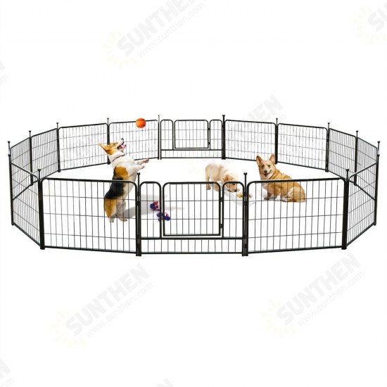 Dog Pen 16 Panels 24-Inch High RV Dog Playpen Outdoor/Indoor, Dog Fence Exercise Pet Pen for Dogs with Metal Protect Design Poles, Foldable Pet Barrier with Door Dog Pen 16 Panels 24-Inch High RV Dog Playpen Outdoor/Indoor, Dog Fence Exercise Pet Pen for Dogs with Metal Protect Design Poles, Foldable Pet Barrier with Door
