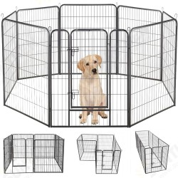 Dog Pen 8 Panels 40inch Height RV Dog Fence Outdoor Playpens Exercise Pen for Dogs Metal Protect Design Poles Foldable Barrier with Door Dog Pen 8 Panels 40inch Height RV Dog Fence Outdoor Playpens Exercise Pen for Dogs Metal Protect Design Poles Foldable Barrier with Door