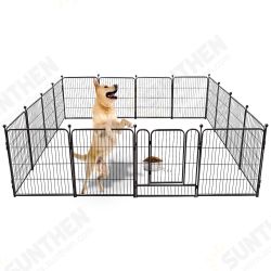 Heavy Duty Metal Dog Exercise Playpen Fence for Indoor Outdoor 16 Panels 32 Inch Height