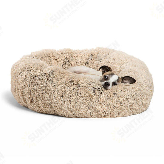 Pet Bed Comfortable Donut Cuddler Round Dog Kennel Ultra Soft Washable Dog and Cat Cushion Bed Winter Warm Sofa