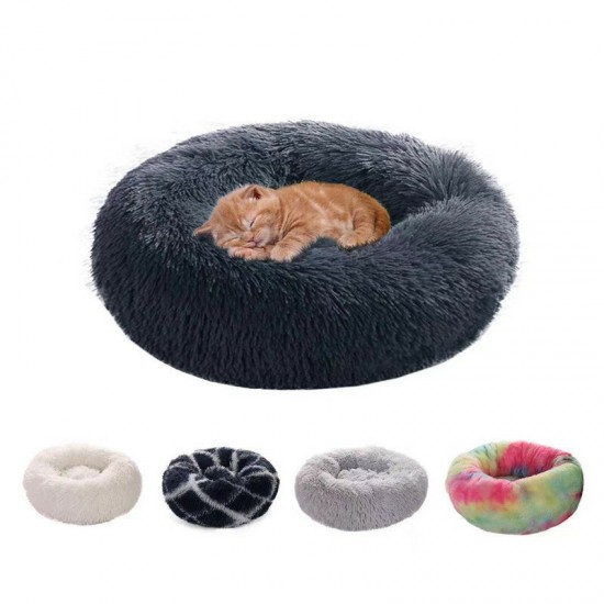 Pet Bed Comfortable Donut Cuddler Round Dog Kennel Ultra Soft Washable Dog and Cat Cushion Bed Winter Warm Sofa
