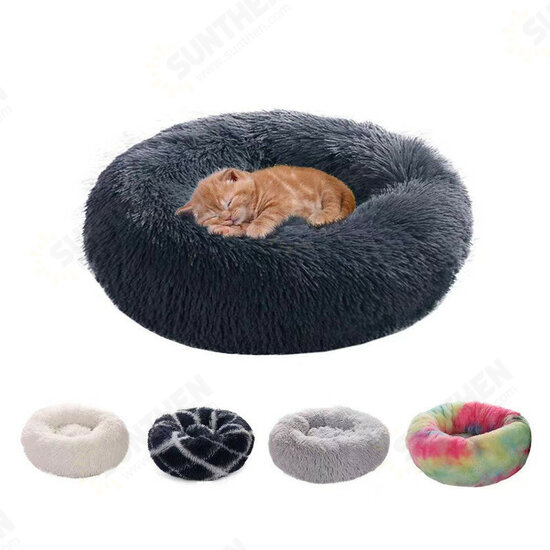 Pet Bed Comfortable Donut Cuddler Round Dog Kennel Ultra Soft Washable Dog and Cat Cushion Bed Winter Warm Sofa