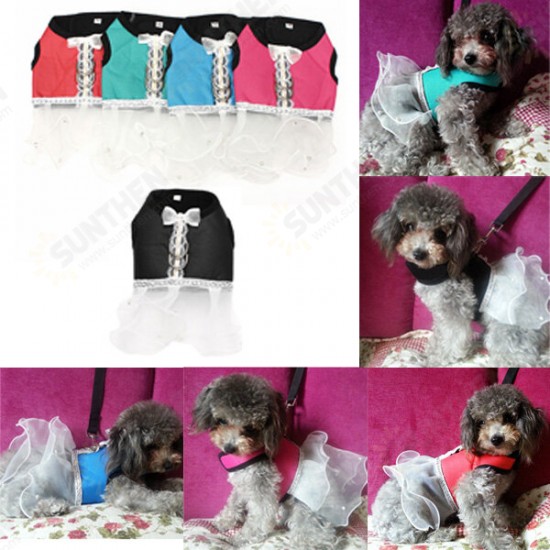 Pet Dog Cat Puppy Soft Lace Oxford Fabric Dress Skirt Clothing Vest Harness Pet Dog Cat Puppy Soft Lace Oxford Fabric Dress Skirt Clothing Vest Harness
