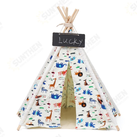 Pet Dog House Washable Tent Puppy Cat Indoor Outdoor Home Play Teepee Pet Bed