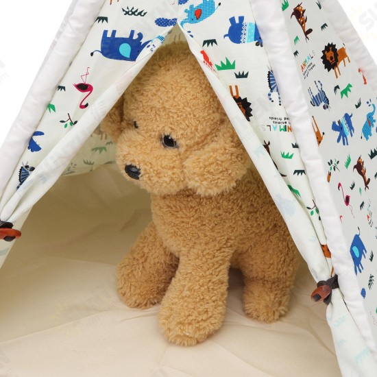 Pet Dog House Washable Tent Puppy Cat Indoor Outdoor Home Play Teepee Pet Bed