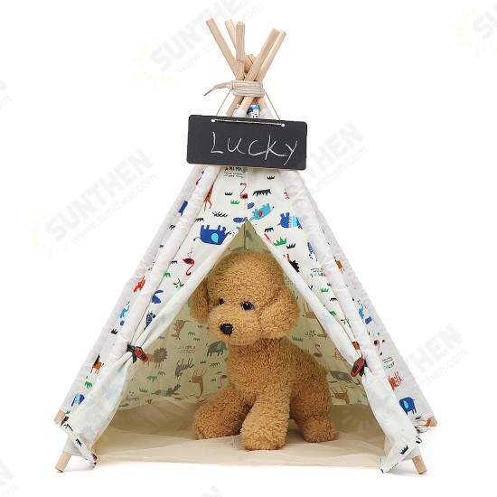 Pet Dog House Washable Tent Puppy Cat Indoor Outdoor Home Play Teepee Pet Bed