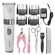 Pet Grooming Clippers,2 level speed adjustable Rechargeable Cordless Dog Grooming Clippers Kit Low Noise Electric Hair Trimming Clippers Set Small Medium Large Dogs Cats Animals