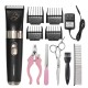 Pet Grooming Clippers,2 level speed adjustable Rechargeable Cordless Dog Grooming Clippers Kit Low Noise Electric Hair Trimming Clippers Set Small Medium Large Dogs Cats Animals