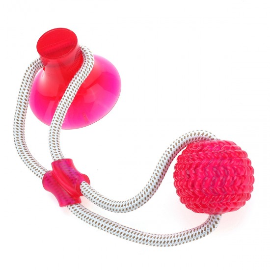 Pet Molar Bite Toy, Suction Cup Rubber Ball Dog Chew Toys Interactive Puppy Molar Training Rope, Tug Rope Ball Self-Playing Cleaning Teeth Multifunction For Pet Dog Puppy