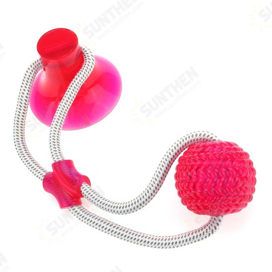 Pet Molar Bite Toy, Suction Cup Rubber Ball Dog Chew Toys Interactive Puppy Molar Training Rope, Tug Rope Ball Self-Playing Cleaning Teeth Multifunction For Pet Dog Puppy