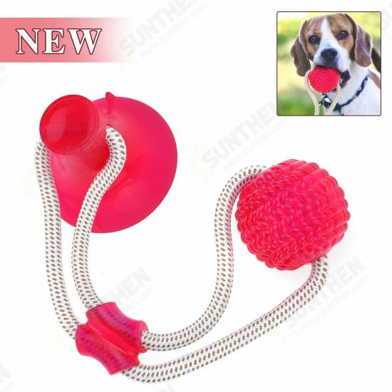 Pet Molar Bite Toy, Suction Cup Rubber Ball Dog Chew Toys Interactive Puppy Molar Training Rope, Tug Rope Ball Self-Playing Cleaning Teeth Multifunction For Pet Dog Puppy