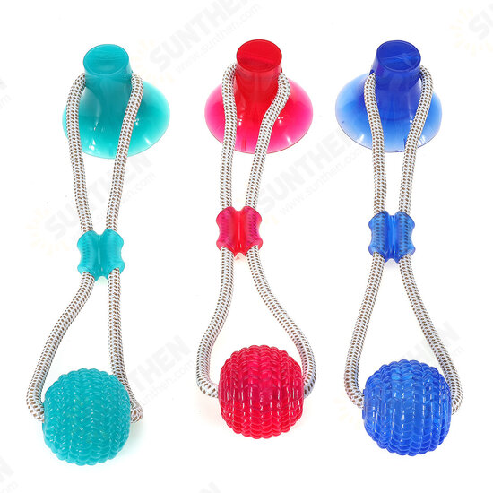 Pet Puppy Dog Molar Pet Bite Toys Tug Rope Ball Chew Tooth Cleaning Suction Cup Cat Supplies