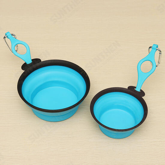 Pet Silica Gel Bowl Dog cat Collapsible Silicone Dow Bowl Candy Color Outdoor Travel Portable Puppy Food Container Feeder Dish