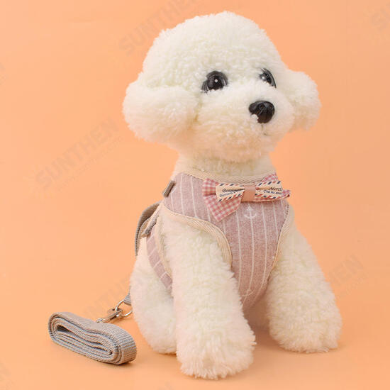 Pet Strap Leash Dog Small Dog Vest-Style Bow Evening Dress Chest Strap Dog And Cat Universal Dog Traction Rope