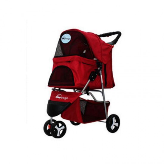Pet Supplies Three Wheeles Folding Pet Cart Cat Dog Outdoor Travel Stroller Easy To Carry Cart