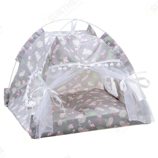 Pet Tent Cat Bed Puppy House Cushion Pad Bed Flamingo Pattern Indo Pet Tent Cat Bed Puppy House Cushion Pad Bed Flamingo Pattern Indo