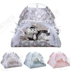 Pet Tent Cat Bed Puppy House Cushion Pad Bed Flamingo Pattern Indo Pet Tent Cat Bed Puppy House Cushion Pad Bed Flamingo Pattern Indo