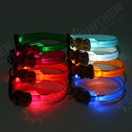 Pet collars Pet Dog Cat Waterproof LED Lights Flash Night Safety Nylon Collar Adjustable