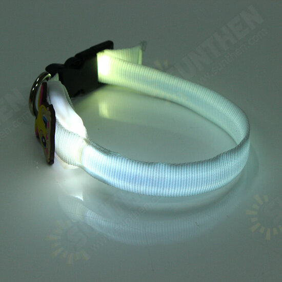 Pet collars Pet Dog Cat Waterproof LED Lights Flash Night Safety Nylon Collar Adjustable