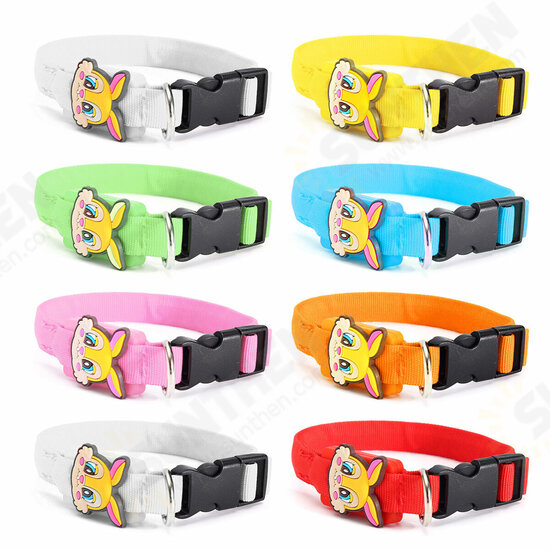 Pet collars Pet Dog Cat Waterproof LED Lights Flash Night Safety Nylon Collar Adjustable