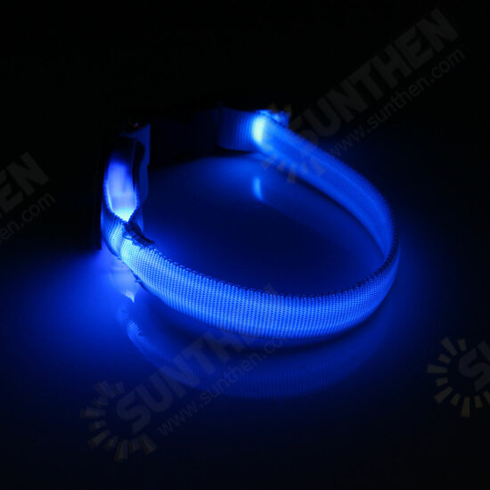 Pet collars Pet Dog Cat Waterproof LED Lights Flash Night Safety Nylon Collar Adjustable