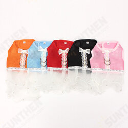 Pet traction chest and Dog Cat back dress/skirt Sandwich mesh + chiffon bust 34CM back length 24CM with leash length 130cm Pet traction chest and Dog Cat back dress/skirt Sandwich mesh + chiffon bust 34CM back length 24CM with leash length 130cm