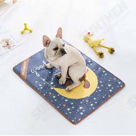 S/M/L/XL Ice Silk Summer Cooling Pet Dog Cat Puppy Cushion Mat Pad Home