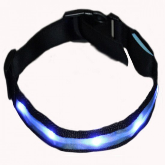 Size L Nylon Safety Flashing Glow Light LED Pet Dog Collar