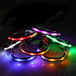 Size M Nylon Safety Flashing Glow Light LED Pet Dog Collar Size M Nylon Safety Flashing Glow Light LED Pet Dog Collar