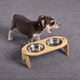 Stainless Steel Pet Bowl with High Quality Wood Mat Feeder Single/Double Bowls Set for Dogs Cats and Pets