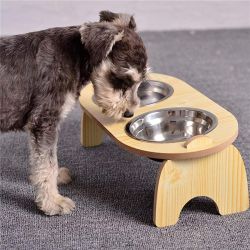 Stainless Steel Pet Bowl with High Quality Wood Mat Feeder Single/Double Bowls Set for Dogs Cats and Pets Stainless Steel Pet Bowl with High Quality Wood Mat Feeder Single/Double Bowls Set for Dogs Cats and Pets