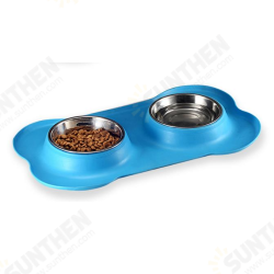 Stainless Steel Pet Bowl with Non-Skid Silicone Mat Feeder Double Bowls Set for Dogs Cats and Pets Stainless Steel Pet Bowl with Non-Skid Silicone Mat Feeder Double Bowls Set for Dogs Cats and Pets