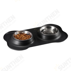 Stainless Steel Pet Bowl with Non-Skid Silicone Mat Feeder Double Bowls Set for Dogs Cats and Pets Stainless Steel Pet Bowl with Non-Skid Silicone Mat Feeder Double Bowls Set for Dogs Cats and Pets