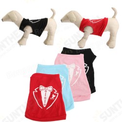Summer Cat Puppy Dog Vest Dog T-shirt Costumes Apparel Tie Printed Coat Summer Cat Puppy Dog Vest Dog T-shirt Costumes Apparel Tie Printed Coat