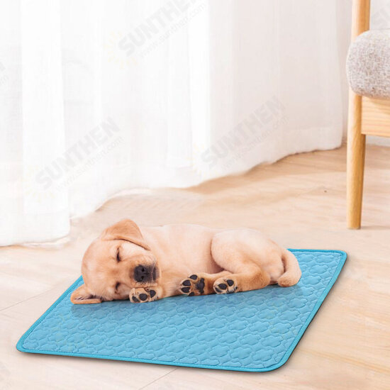 Summer Portable Summer Ice Silk Pad Pet Cooling Mat Dog Bed Floor Mat Sofa Pad Kennel Mat