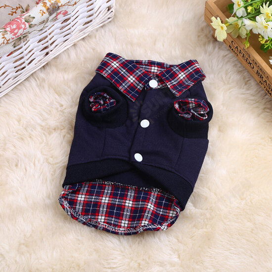 Winter Pet Cat Dog Hoodies Coat Puppy Dog Cotton False Two-piece Clothing Dog Coats