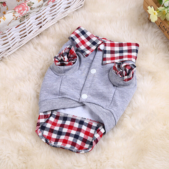 Winter Pet Cat Dog Hoodies Coat Puppy Dog Cotton False Two-piece Clothing Dog Coats